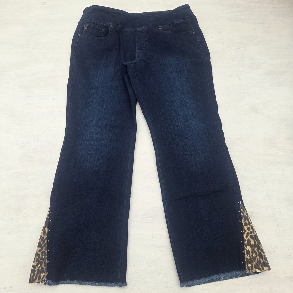 Belle by Kim Gravel Women's 16P Pants Blue Stretch Comfort Casual